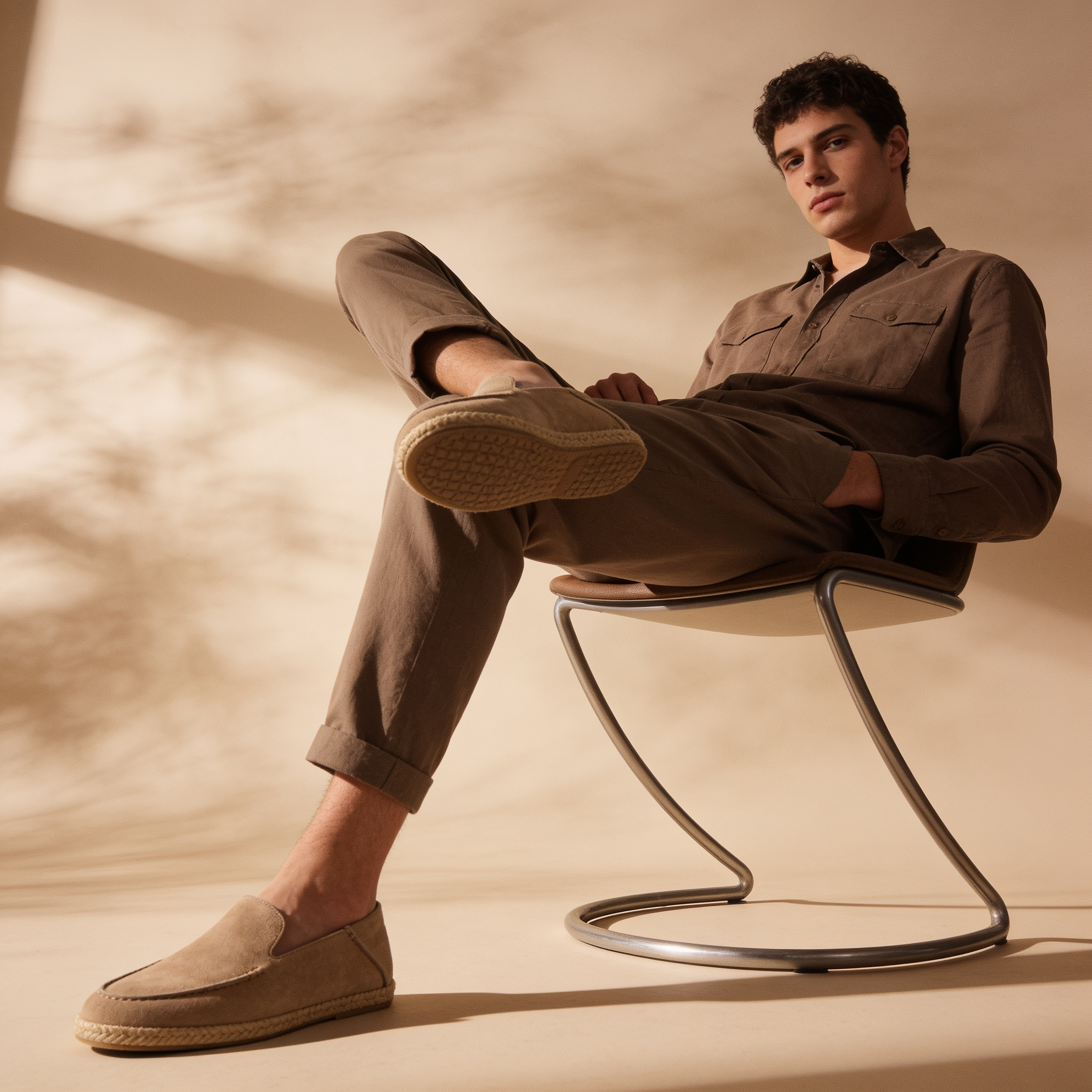 Suede Espadrille Loafers for Men Casual Summer