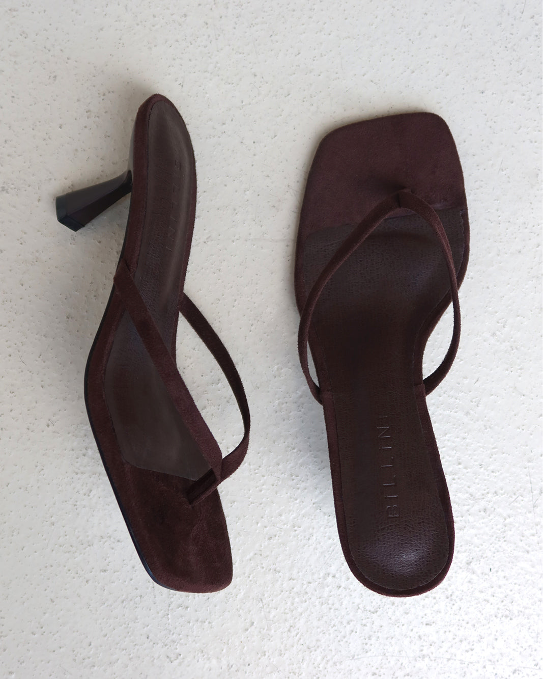 Suede Thong Heels Ladies Open Square Toe Casual