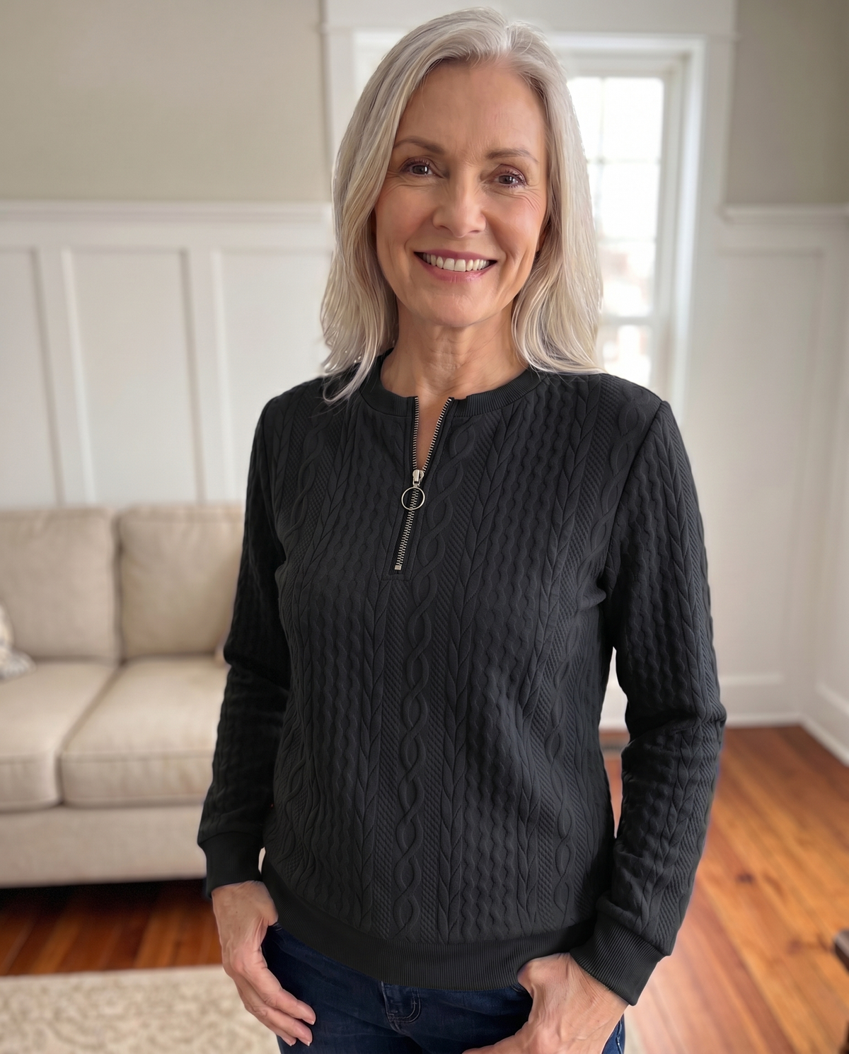 Women's Structured Zip Sweater