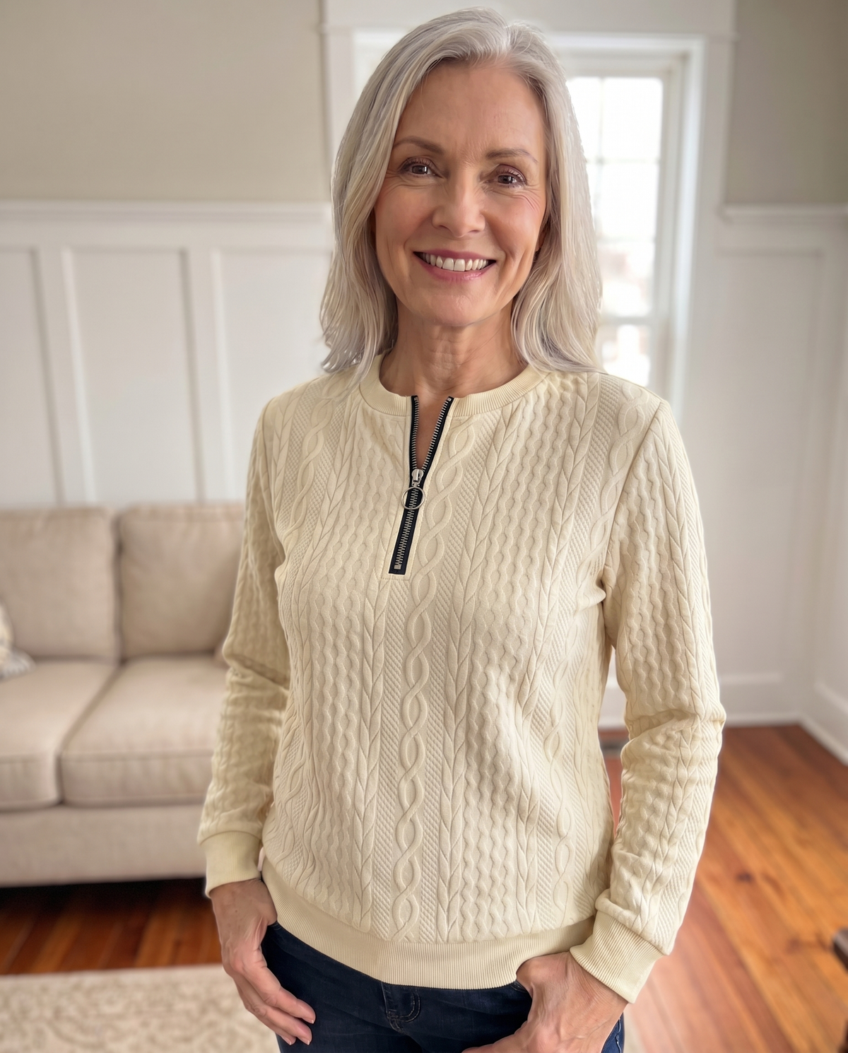 Women's Structured Zip Sweater