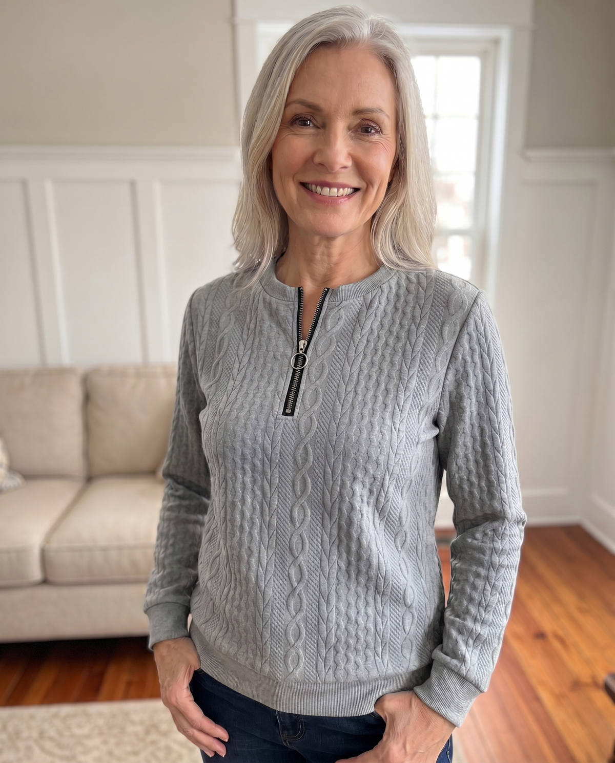 Women's Structured Zip Sweater