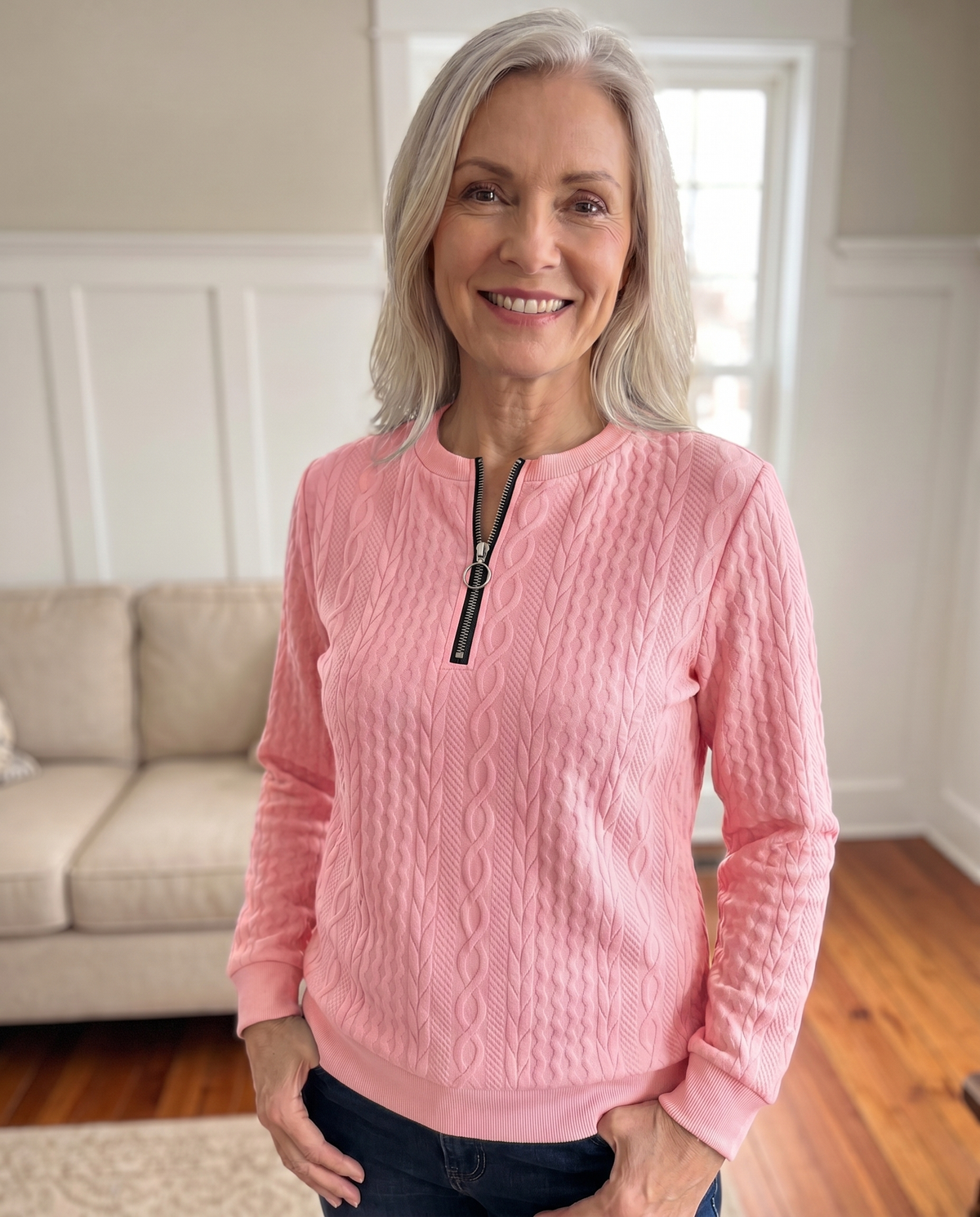 Women's Structured Zip Sweater