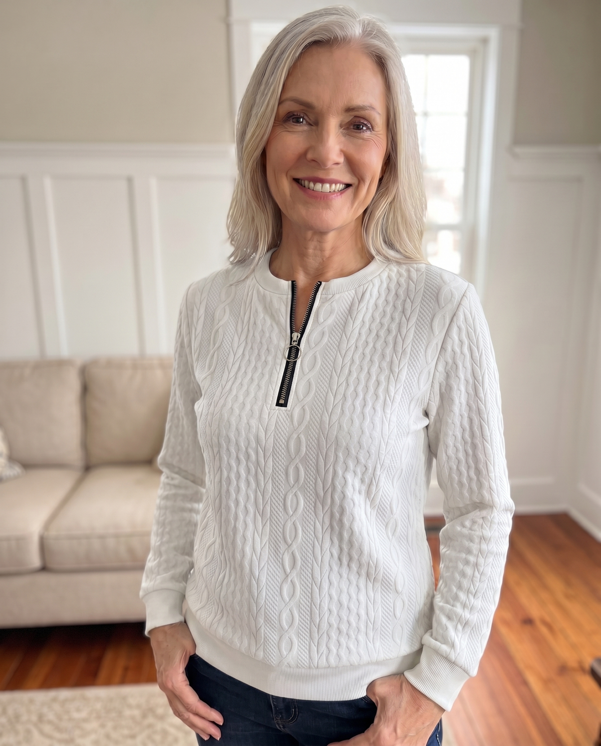 Women's Structured Zip Sweater