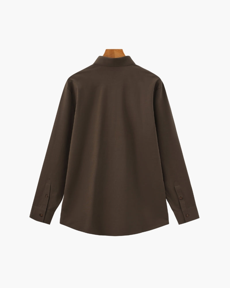 Tailored Shirt Heren Katoen Elastisch Casual Formeel