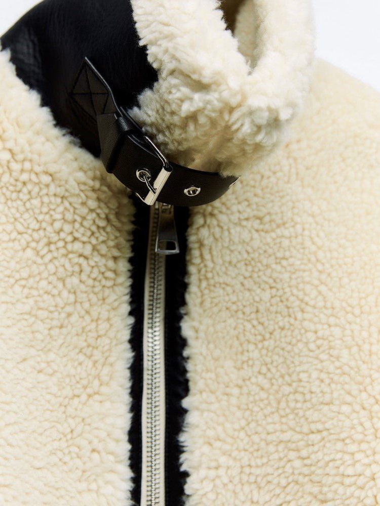 Women's Collared Teddy Fleece Jacket