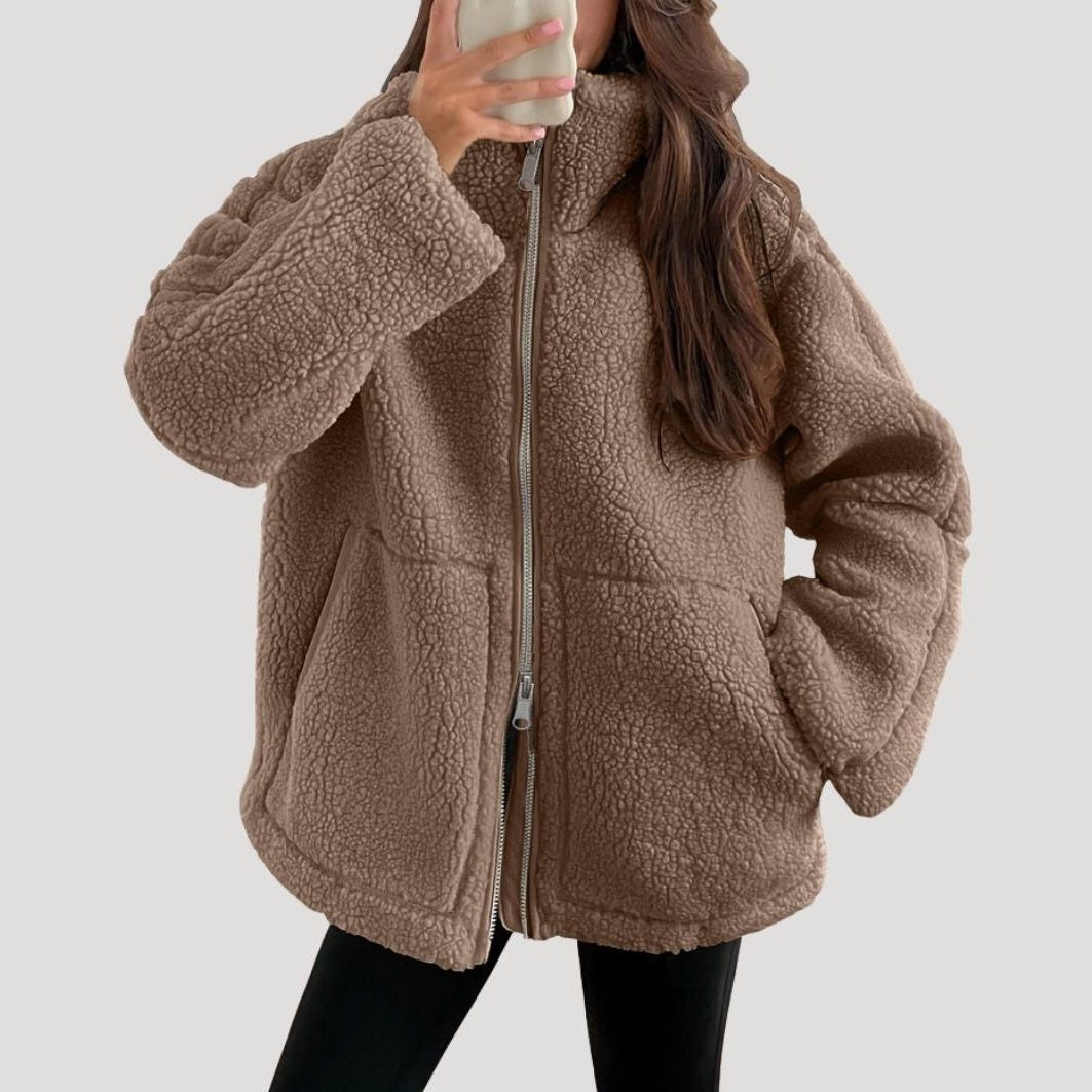 Women's Zip-Up Teddy Fleece Jacket