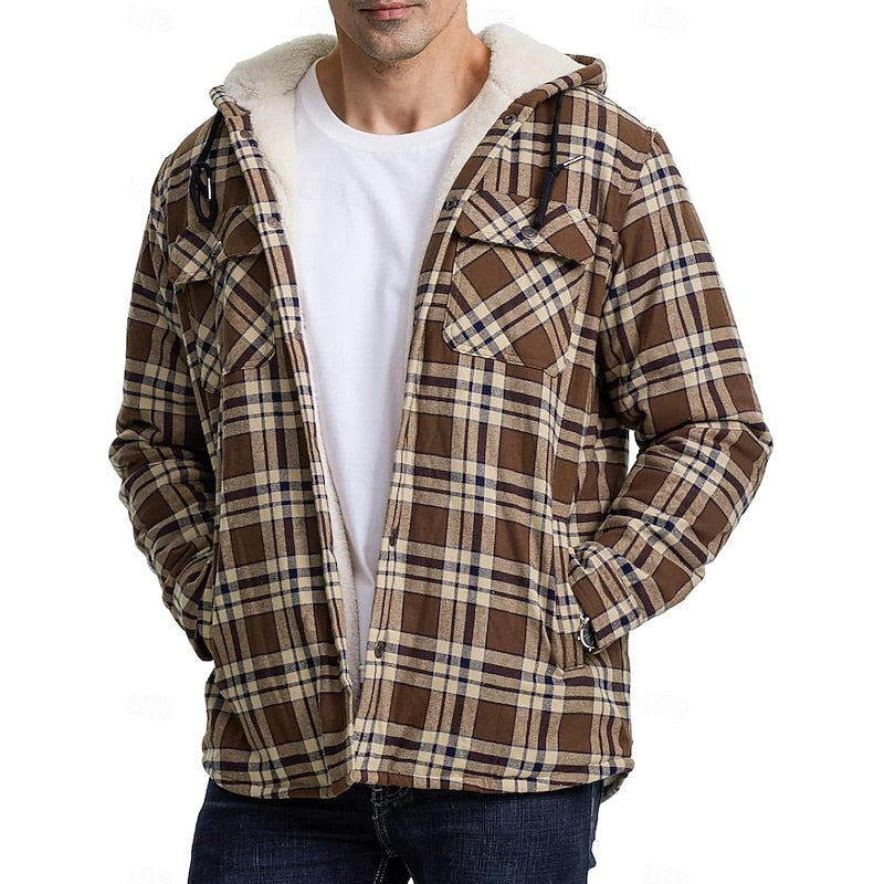 Graham | Checkered Hooded Shirt Jacket