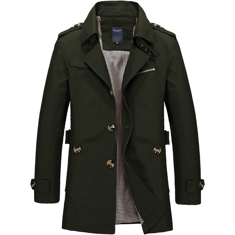 Elegant Men's Trench Coat with Structured Design | Comfort Meets Style