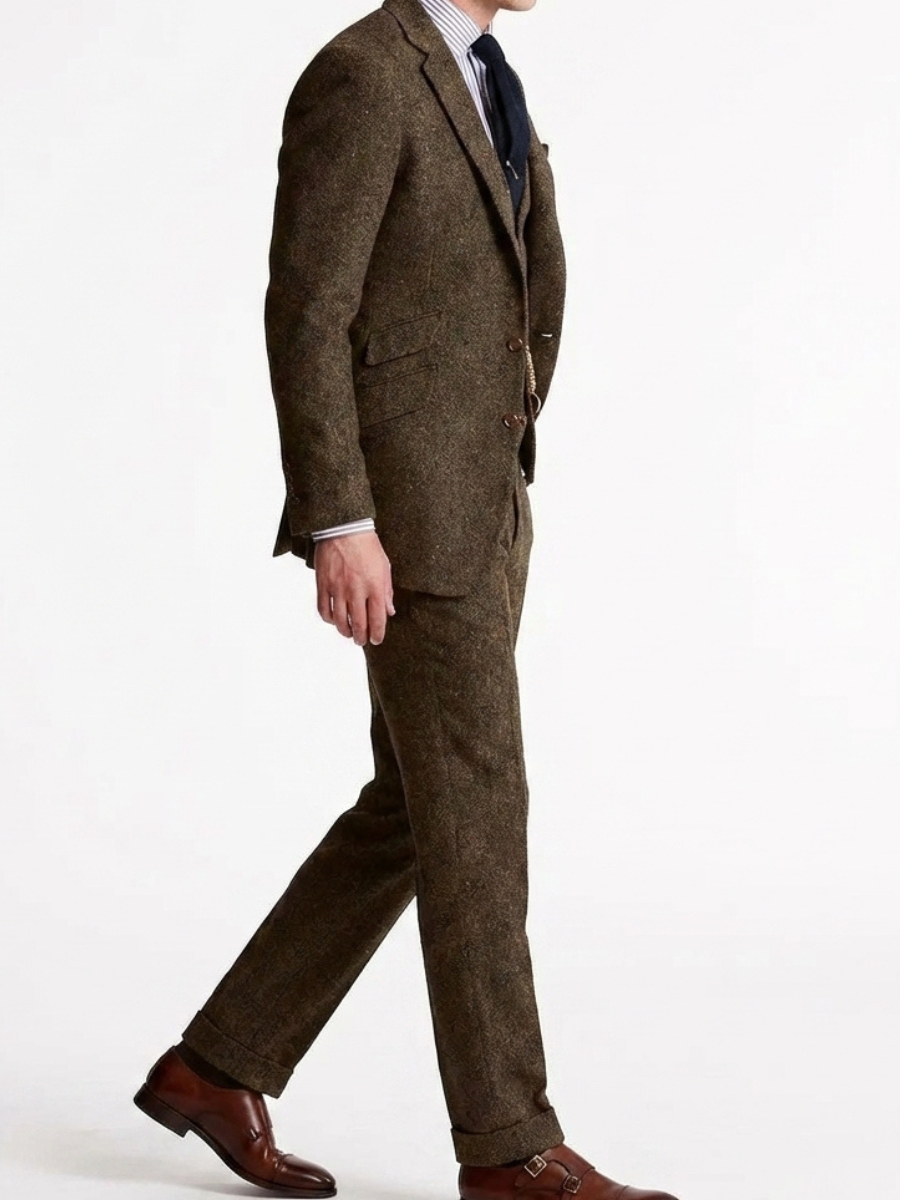 TWEED THREE-PIECE SUIT FOR MEN