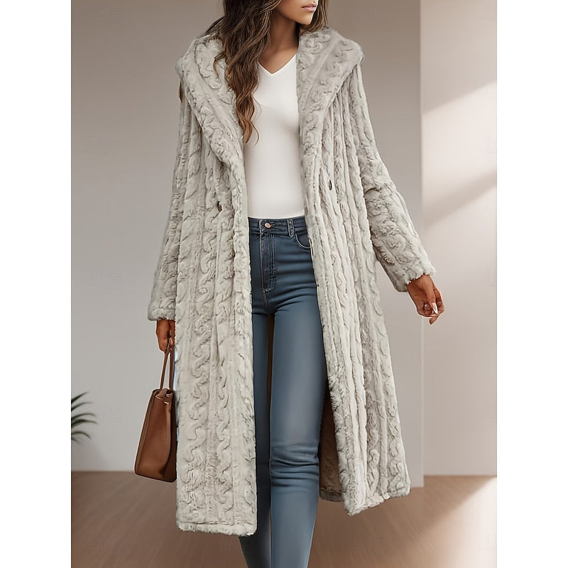 Marion | Extended Hooded Open-Front Coat