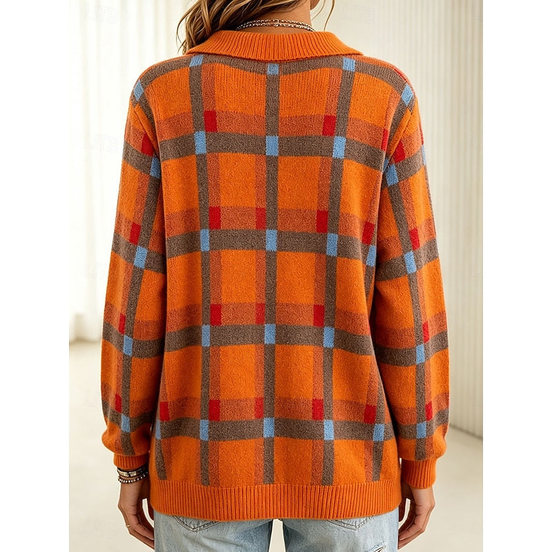 Lorraine | Plaid Button-Up Cardigan