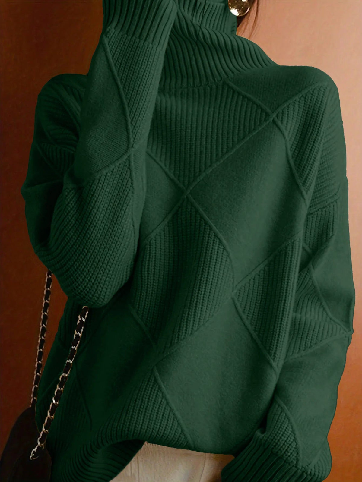 Women's Knit Top with Ribbed Panelling