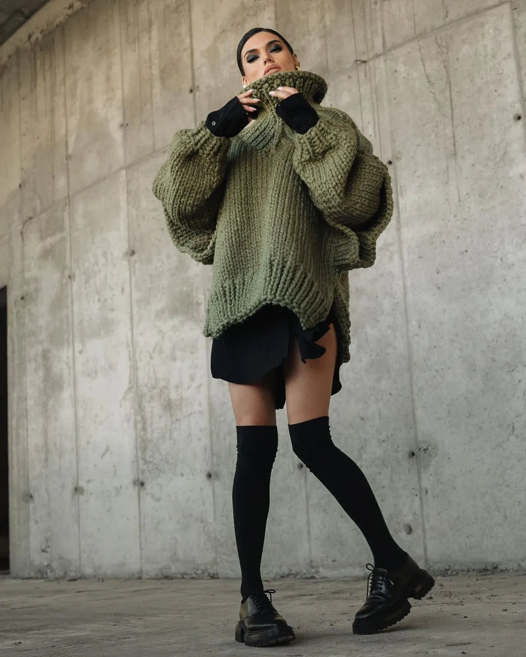 Women's Oversized Knit Jersey Dress