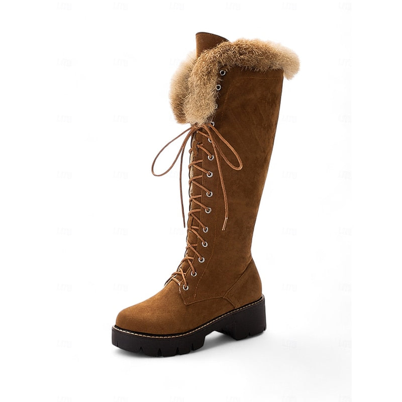 Brenna | Cozy Knee-High Boots with Fur Trim
