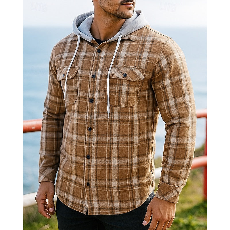 Thatcher | Checked Hooded Shirt Jacket