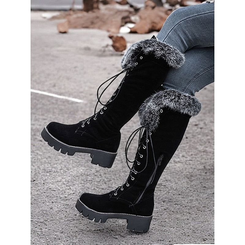 Brenna | Cozy Knee-High Boots with Fur Trim