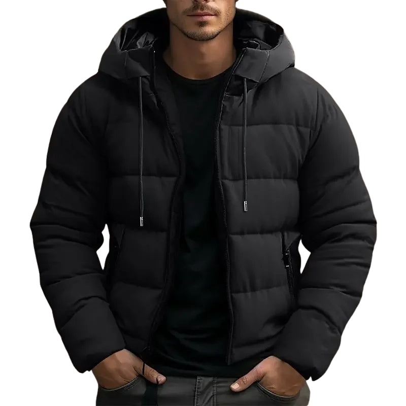 Warm Padded Puffer Winter Jacket with Hood for Men