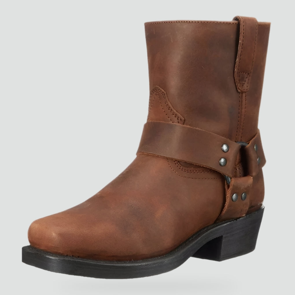 Men's Western Boots with Leather Design
