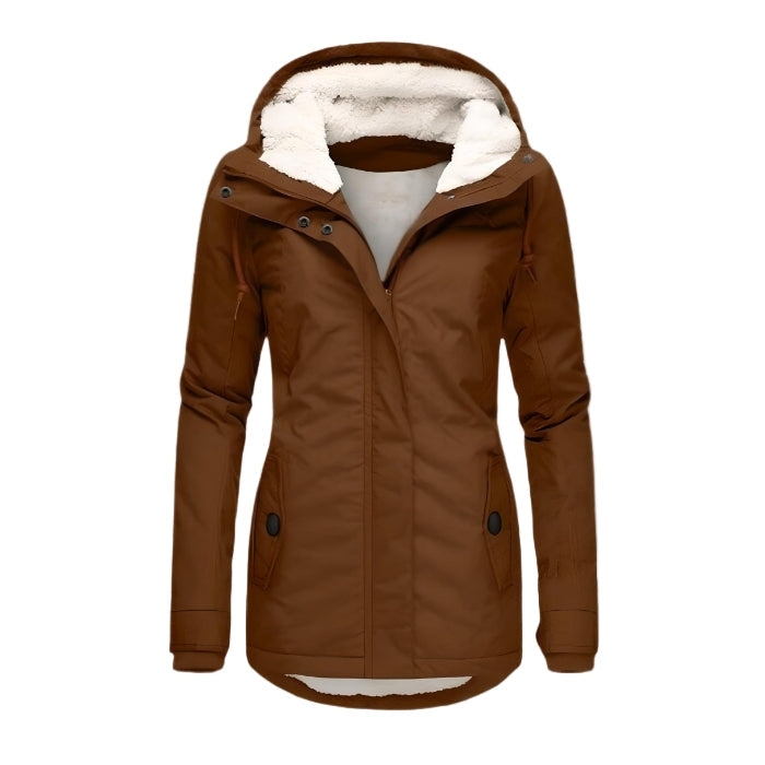 Women's Winter Coat with Waterproof Fabric and Pockets