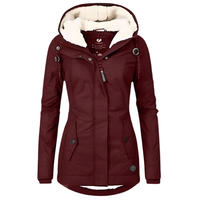 Women's Winter Coat with Waterproof Fabric and Pockets