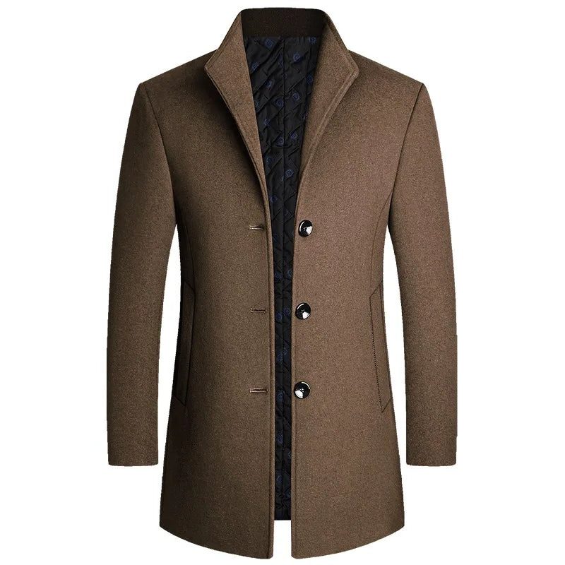 Men's Stand-Up Collar Wool Coat