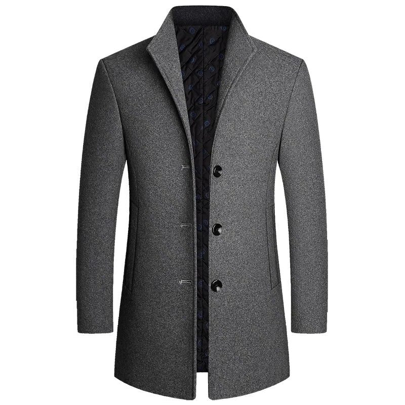 Men's Stand-Up Collar Wool Coat