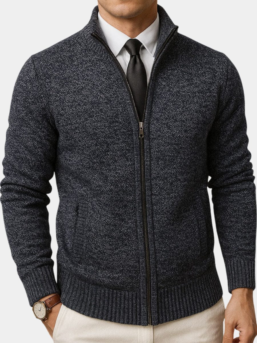 Men's Wool Zip-Up Cardigan