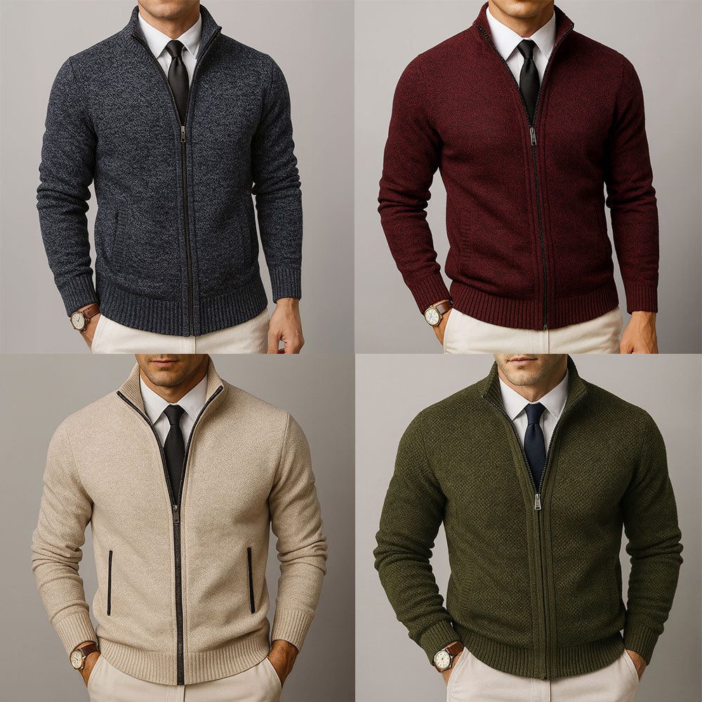 Men's Wool Zip-Up Cardigan