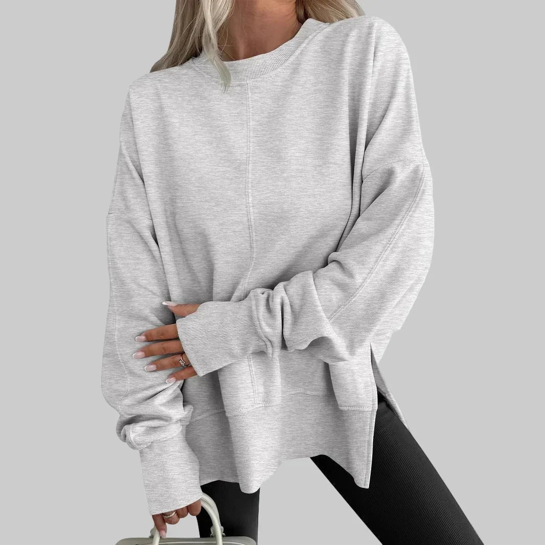 Women's Oversized Sweatshirt with Side Slits