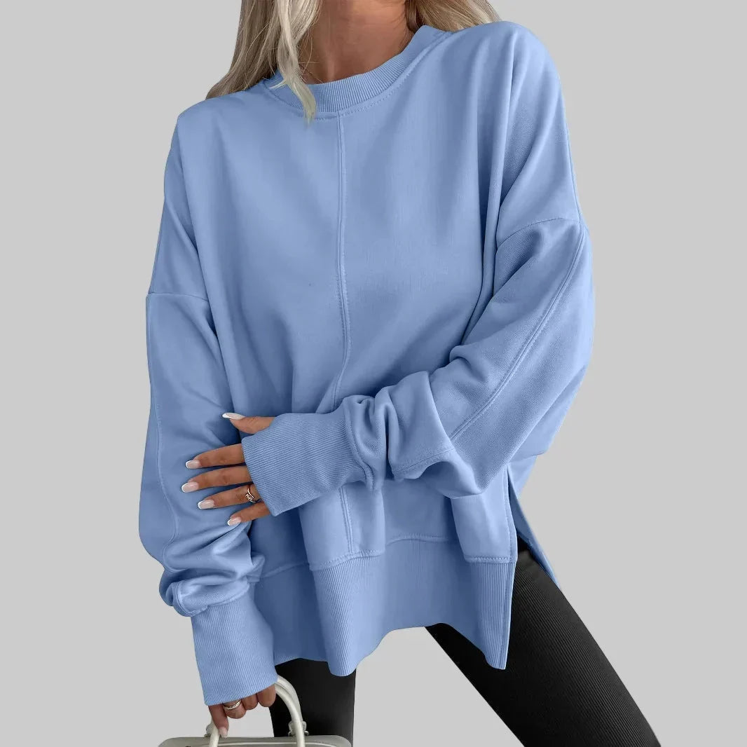 Women's Oversized Sweatshirt with Side Slits