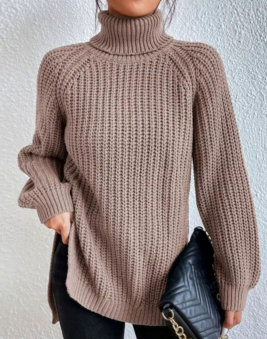 Isabella | Women's Long Sleeve Classic Ribbed Turtleneck Sweater