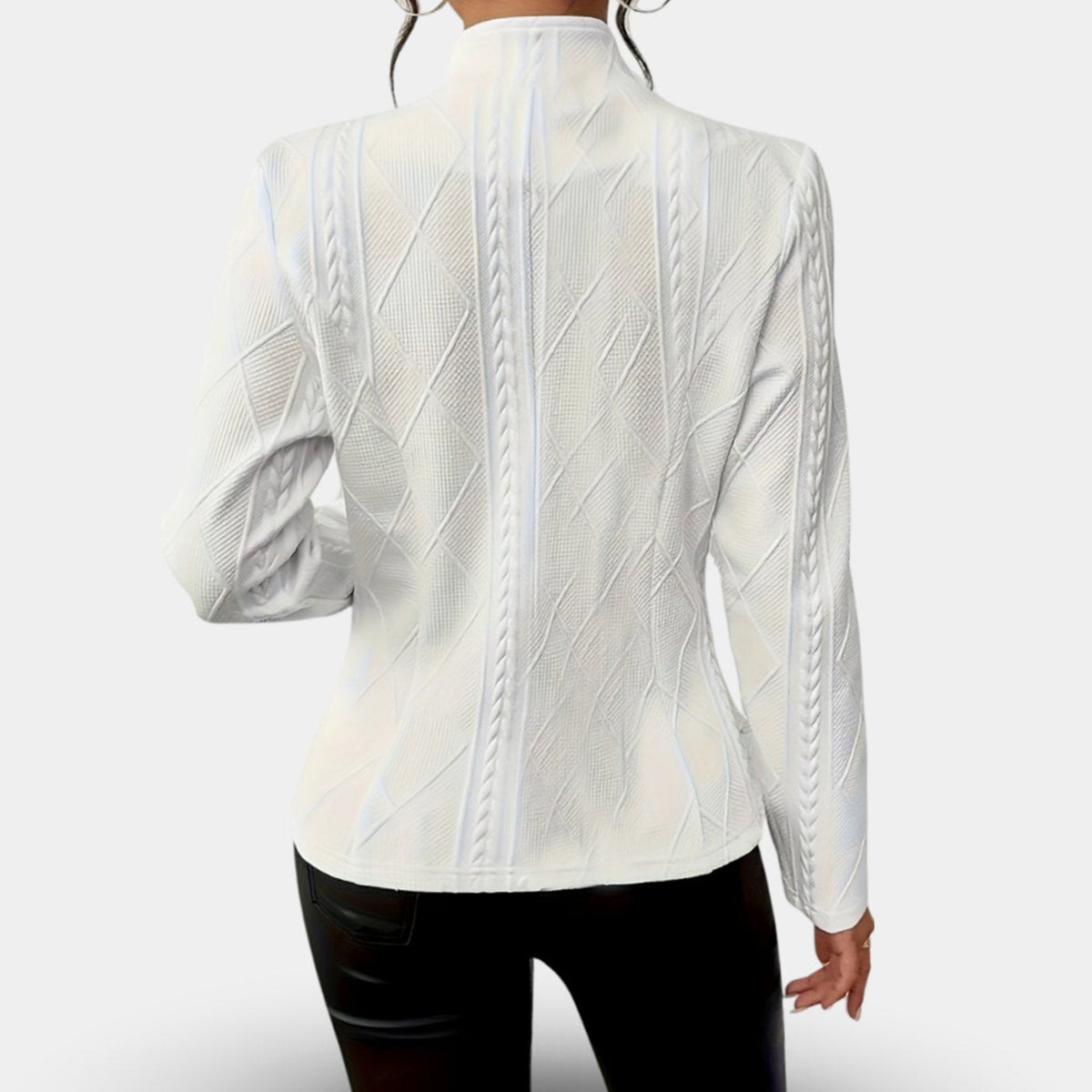 Madison | Women's Tailored Cable-Knit Geometric Blazer with Button Front