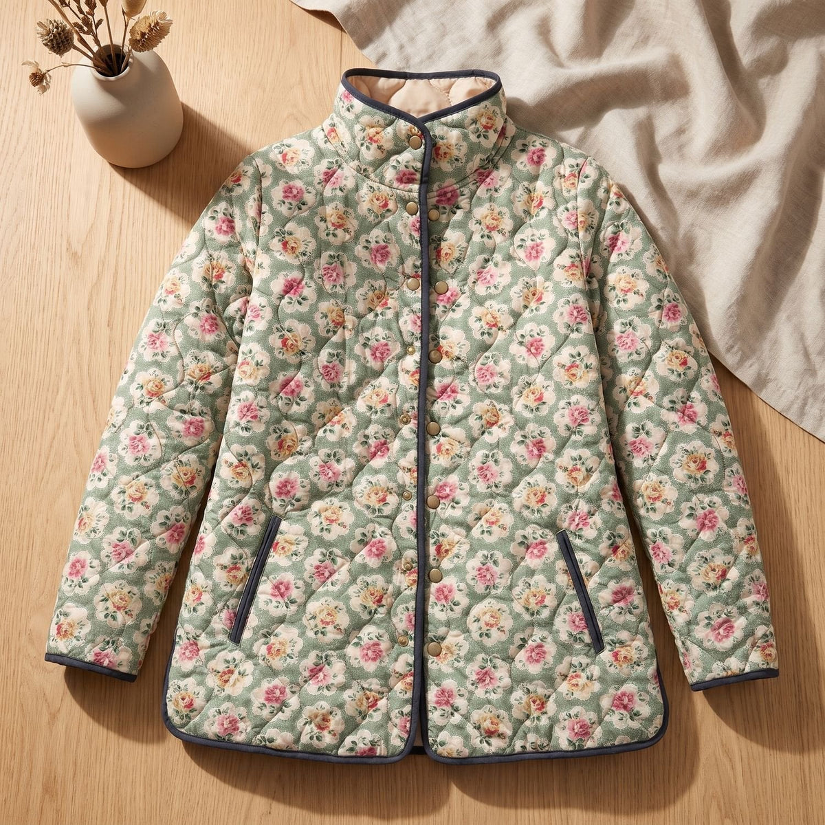 Mia | Women's Lightweight Quilted Jacket with Floral Print