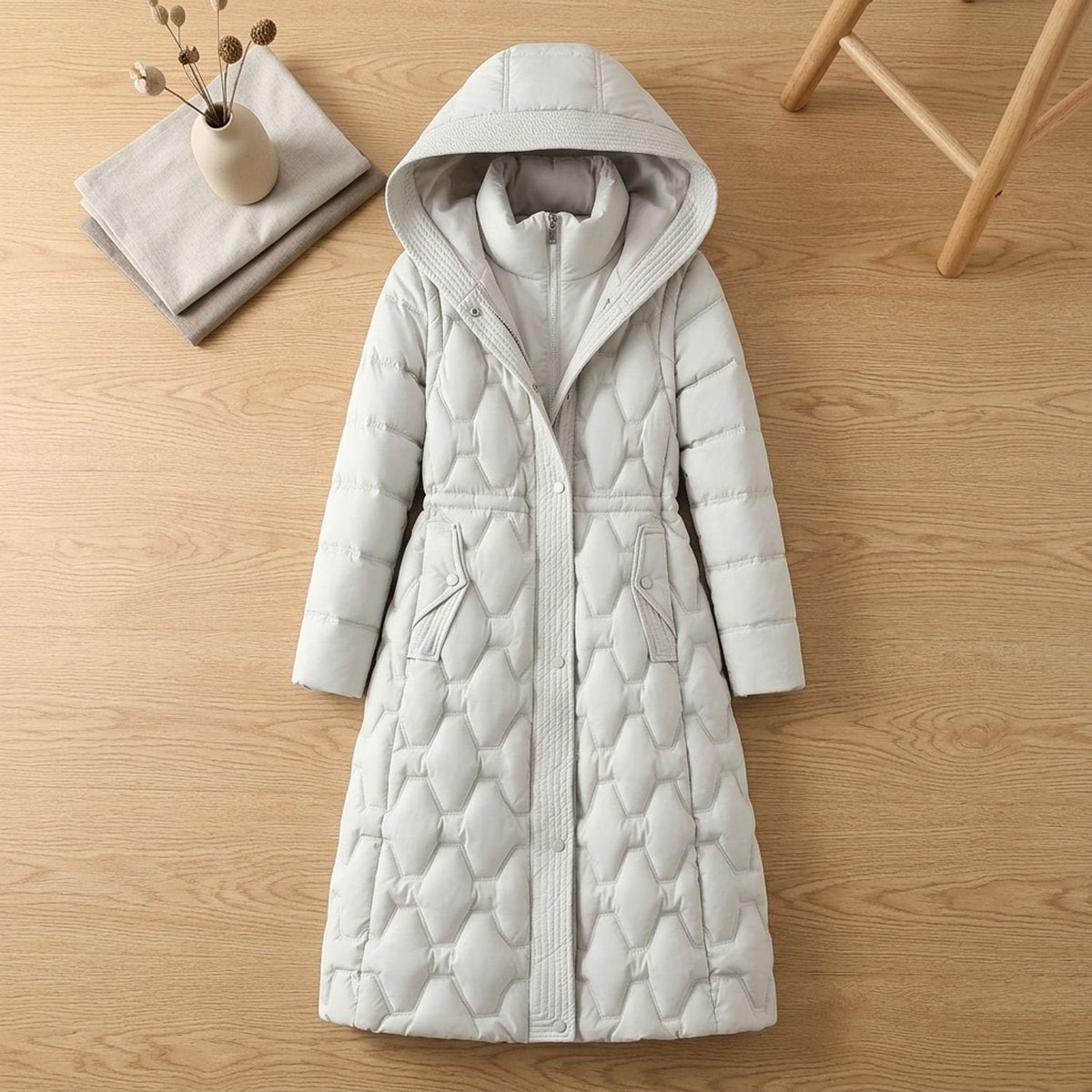 Penelope | Women's Quilted Longline Hooded Winter Parka