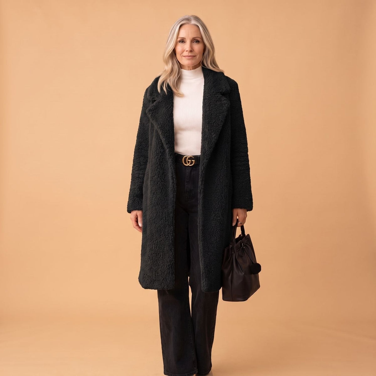 Madison | Women's Cozy Longline Relaxed-Fit Sherpa Teddy Winter Coat