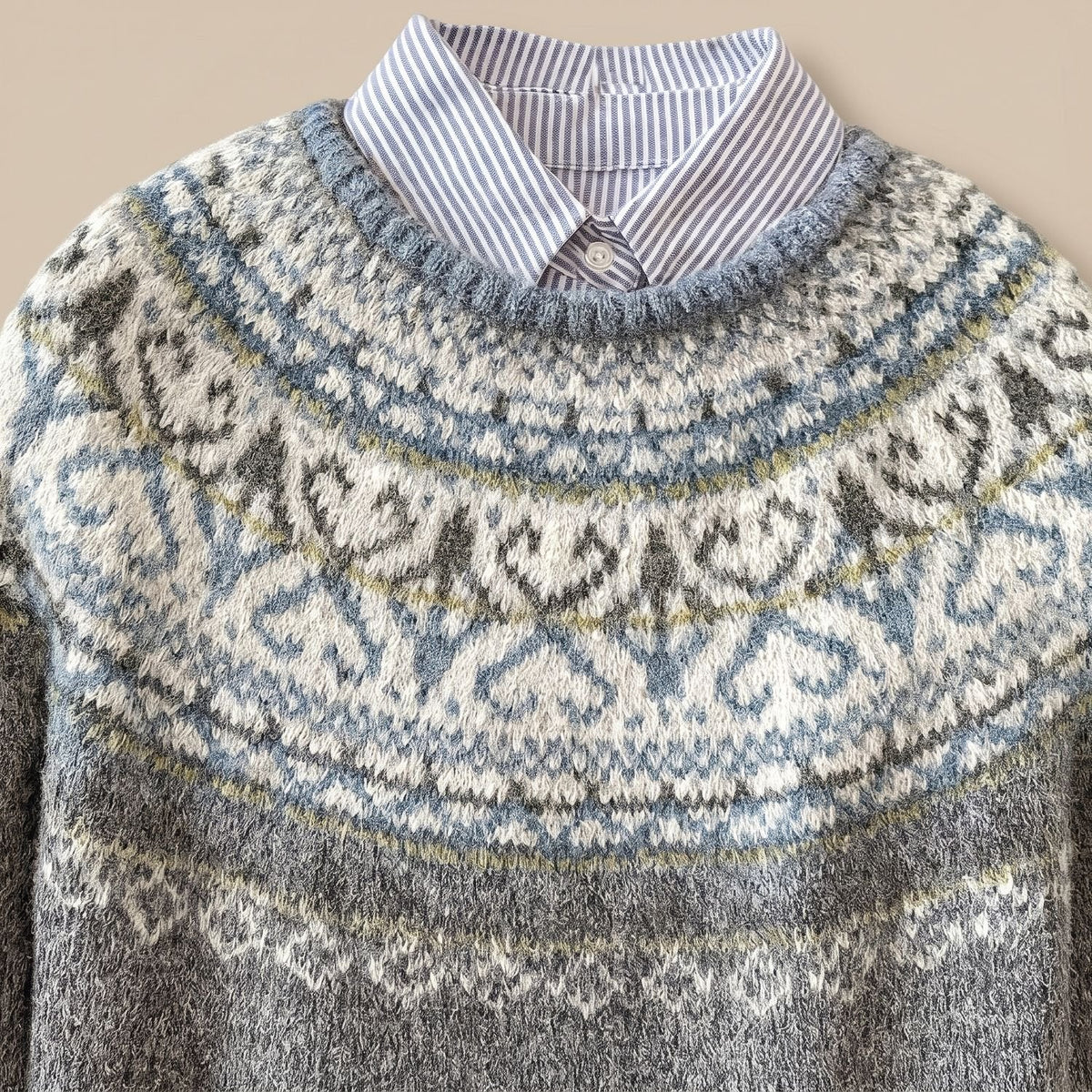 Madison | Women's Chunky Knit Fair Isle Pullover Sweater