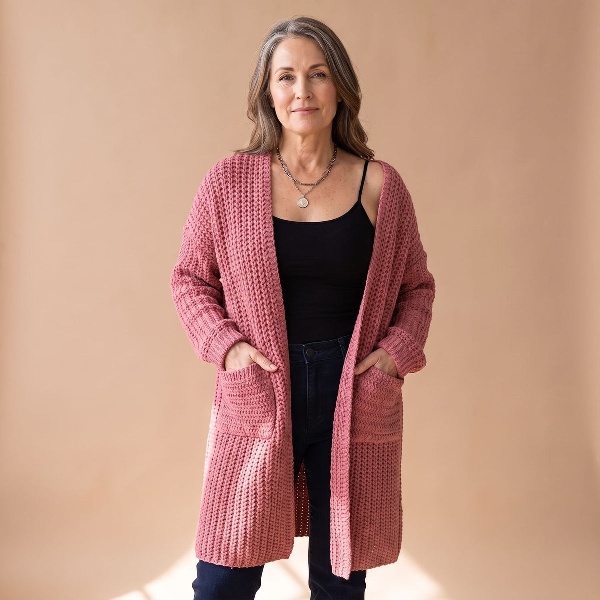 Sophia | Women's Chunky Knit Oversized Open-Front Cardigan