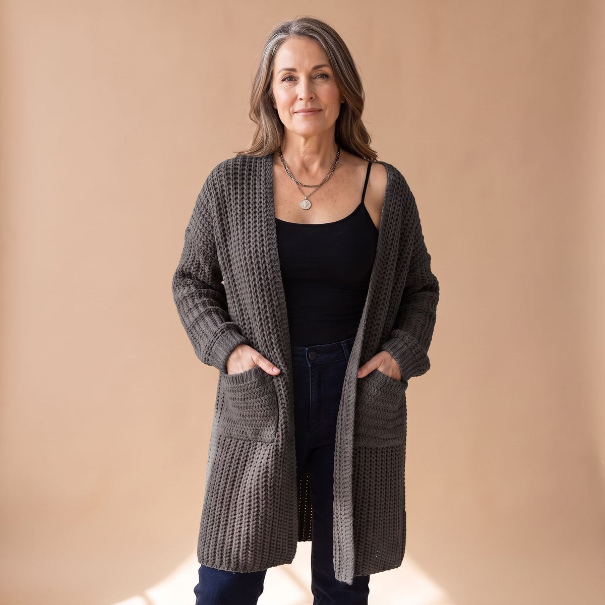Sophia | Women's Chunky Knit Oversized Open-Front Cardigan