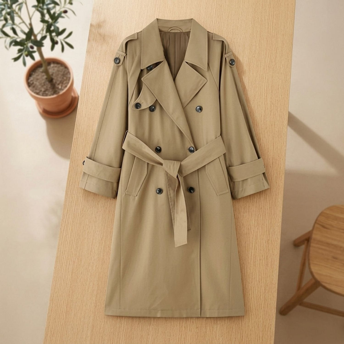 Olivia | Women's Longline Oversized Double-Breasted Trench Coat