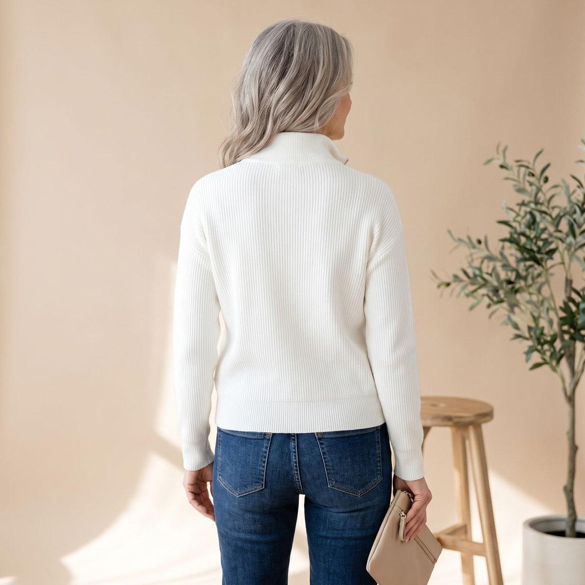 Victoria | Women's Relaxed-Fit Ribbed Quarter-Zip Pullover Sweater