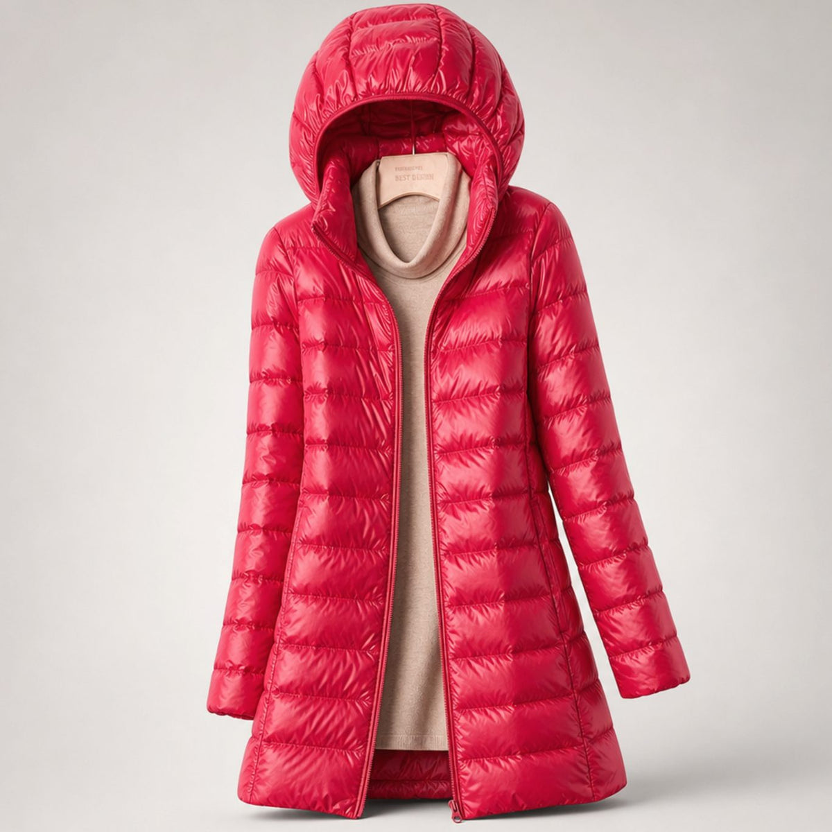 Eleanor | Women's Packable Ultralight Hooded Long Puffer Jacket