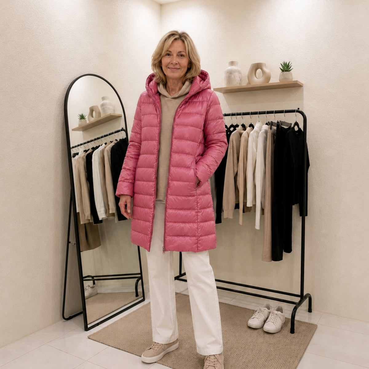 Eleanor | Women's Packable Ultralight Hooded Long Puffer Jacket