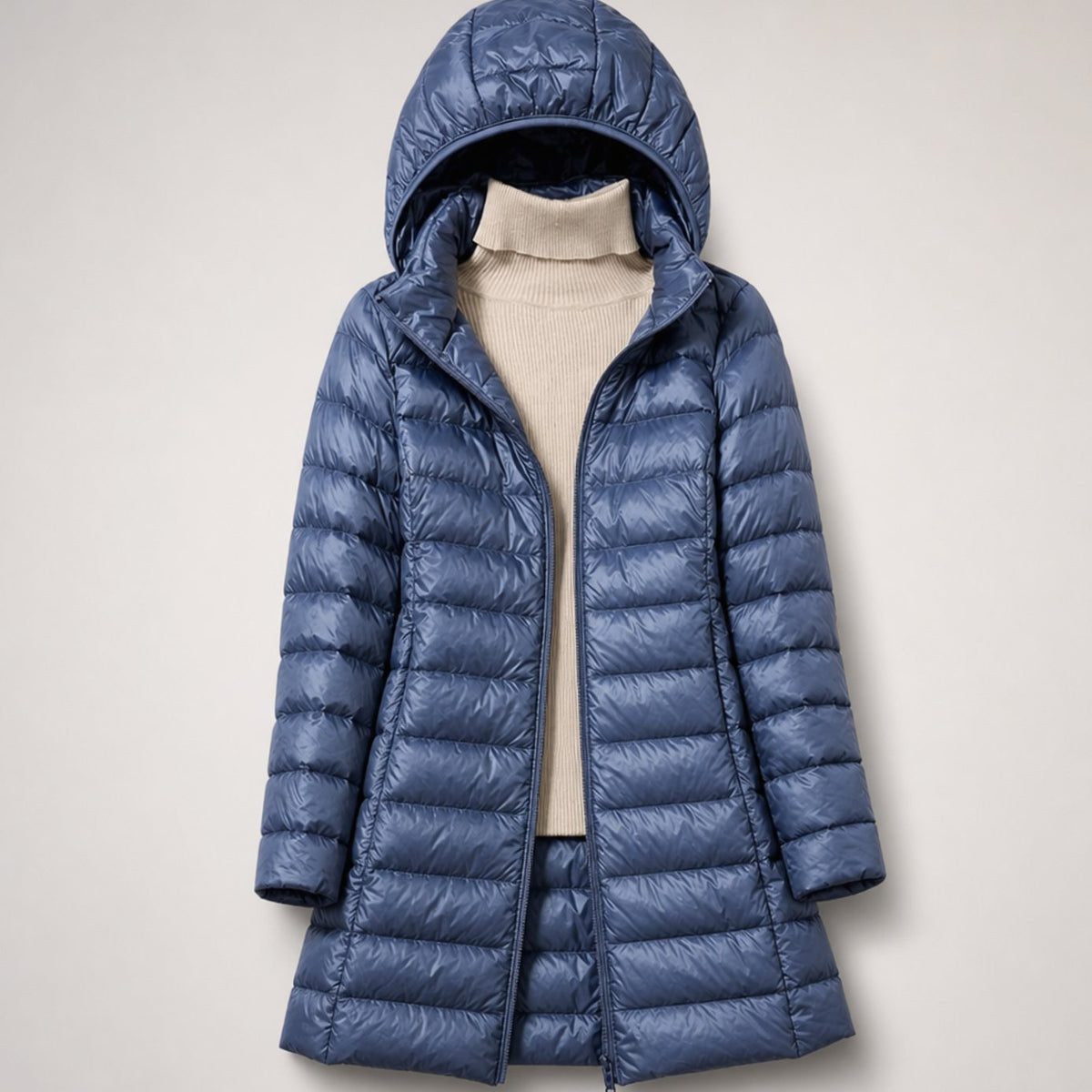 Eleanor | Women's Packable Ultralight Hooded Long Puffer Jacket