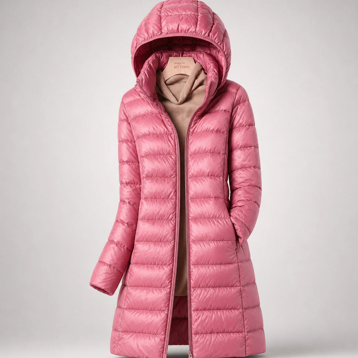 Eleanor | Women's Packable Ultralight Hooded Long Puffer Jacket
