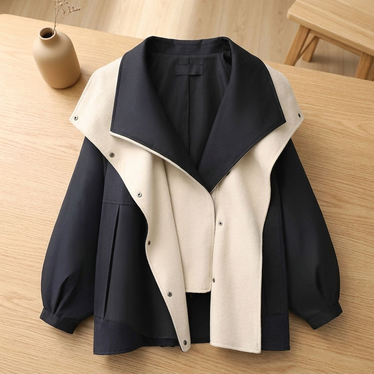 Layla | Women's Relaxed-Fit Two-Tone Waterproof Windbreaker Rain Jacket with Hood