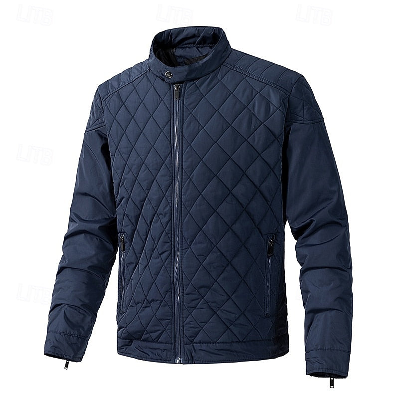 Carter | Quilted Diamond Stand-Collar Jacket