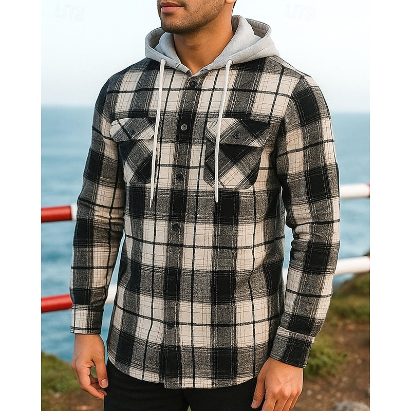 Thatcher | Checked Hooded Shirt Jacket