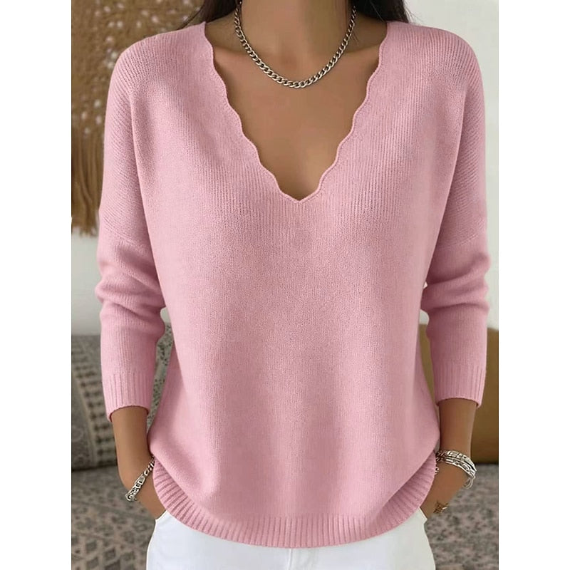 Margaret | Scalloped V-Neck Halloween Sweater