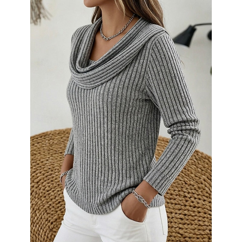 Lucinda | Ribbed Cowl Neck Sweater