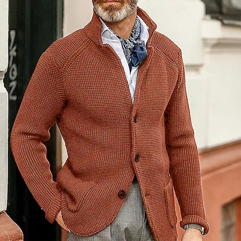 Sinclair | Textured Stand-Collar Knit Cardigan